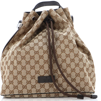 Gucci Drawstring Backpack (Outlet) GG Canvas Medium