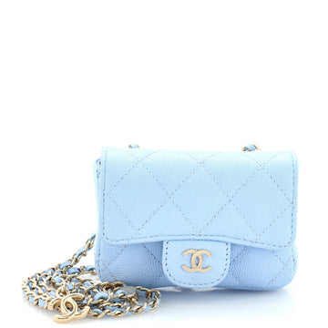 Chanel Classic Flap Chain Belt Bag Quilted Caviar Mini