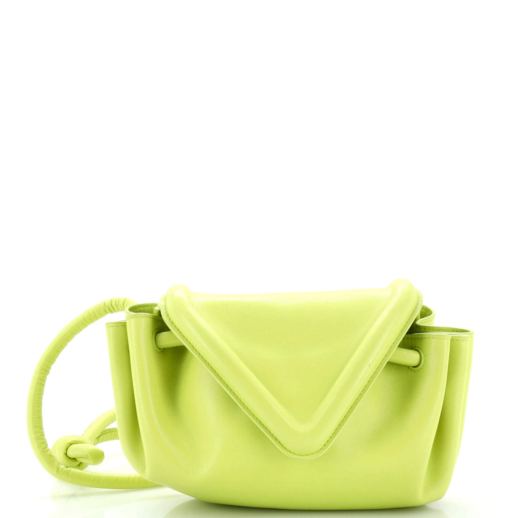 Bottega Veneta Beak Crossbody Bag Leather Small Green 2466827