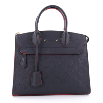 Louis Vuitton Pont Neuf Handbag Monogram Empreinte Leather MM Blue 2466902