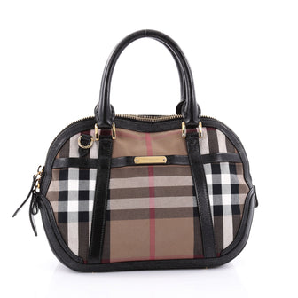 Burberry Bridle Orchard Bag House Check Canvas Small Black 2466903