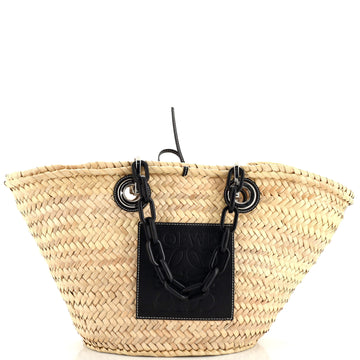 Loewe Basket Chain Tote Raffia Medium