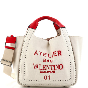 Valentino Garavani Atelier 01 Tote Studded Canvas Medium
