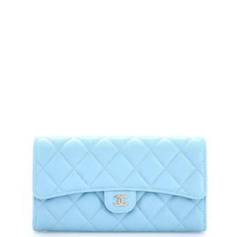 Chanel Trifold Classic Flap Wallet Quilted Caviar Long