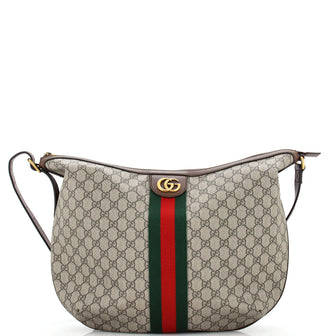 Gucci Ophidia Half Moon Hobo GG Coated Canvas Large