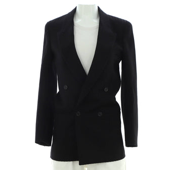 Saint Laurent Women's Striped Double Breasted Blazer Wool