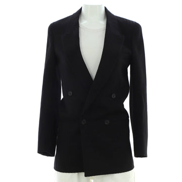 Saint Laurent Women's Striped Double Breasted Blazer Wool