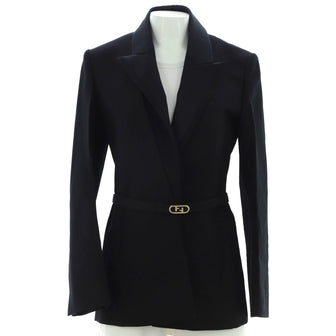 Fendi Women's Belted Single Breasted Blazer Wool