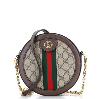 Gucci Ophidia Round Shoulder Bag GG Coated Canvas Mini