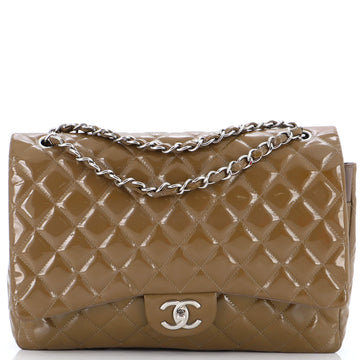 Chanel Classic Double Flap Bag Quilted Patent Maxi