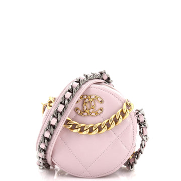 Chanel 19 Round Clutch with Chain Quilted Leather