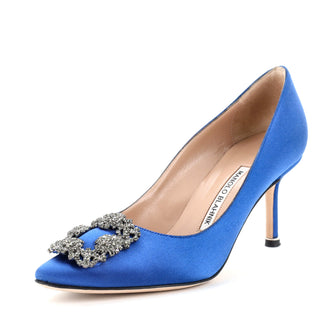 Manolo Blahnik Women's Hangisi Pumps Satin 70