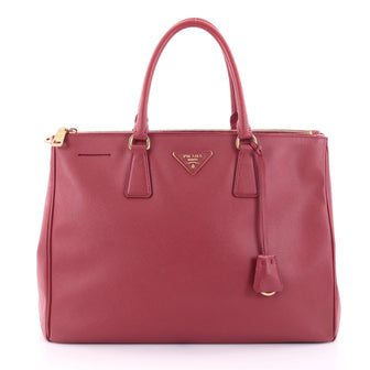 Prada Double Zip Lux Tote Saffiano Leather Large Red 2468605