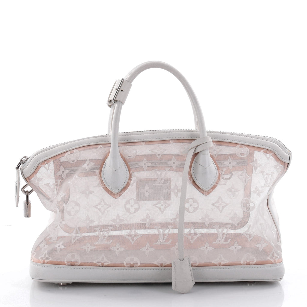 LOUIS VUITTON Monogram Mesh Transparence Lock It East-west - White