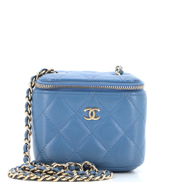 Chanel Classic Vanity Case with Chain Quilted Caviar Mini