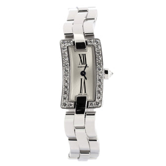 Cartier Ballerine Quartz Watch White Gold with Diamond Bezel 14