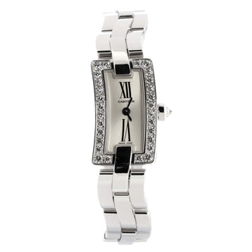 Cartier Ballerine Quartz Watch White Gold with Diamond Bezel 14