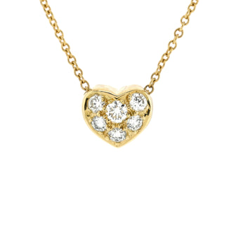 Tiffany & Co. Heart Pendant Necklace 18K Yellow Gold with Diamonds