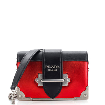 Prada Cahier Chain Crossbody Bag City Calf and Saffiano Small