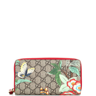 Gucci Zip Around Wallet Tian Print GG Coated Canvas