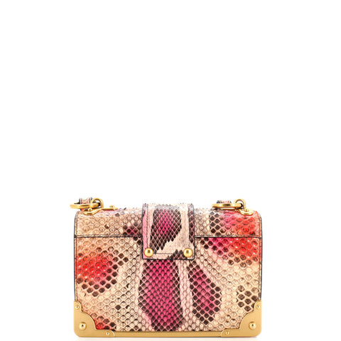 Prada Cahier Crossbody Bag Python Small Multicolor 2468776