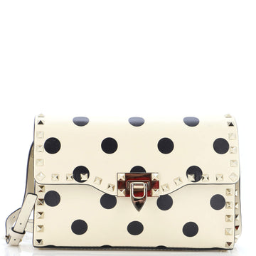 Valentino Garavani Rockstud Flip Lock Flap Bag Printed Leather Medium