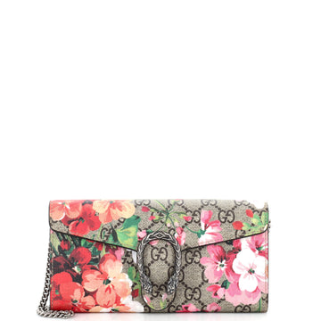Gucci Dionysus Chain Wallet Blooms Print GG Coated Canvas Long