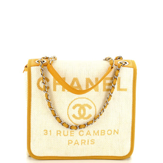 Chanel Deauville Messenger Bag Raffia Small