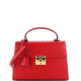 Gucci Padlock Top Handle Bag Guccissima Leather Medium