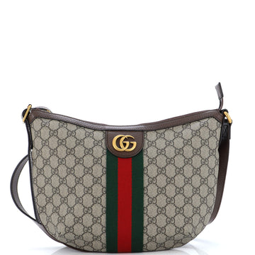 Gucci Ophidia Half Moon Hobo GG Coated Canvas Small
