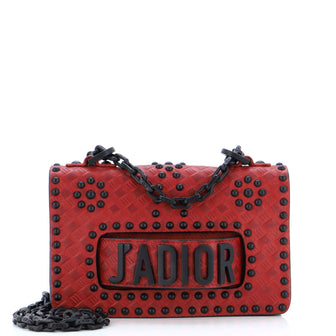 Christian Dior J'Adior Flap Bag Studded Embossed Leather Mini
