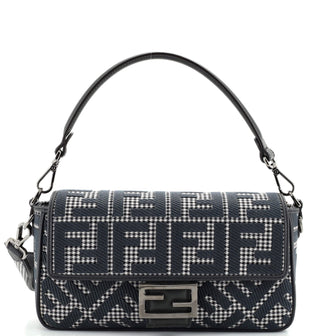 Fendi Baguette NM Bag Zucca Houndstooth Wool Medium