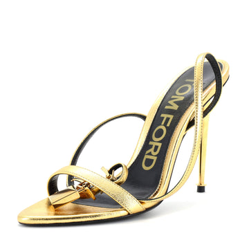 Tom Ford Women's Padlock Pointy Naked Heeled Sandals Leather 105