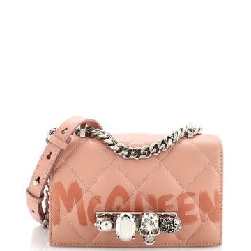 Alexander McQueen Jewelled Flap Satchel Quilted Leather Small