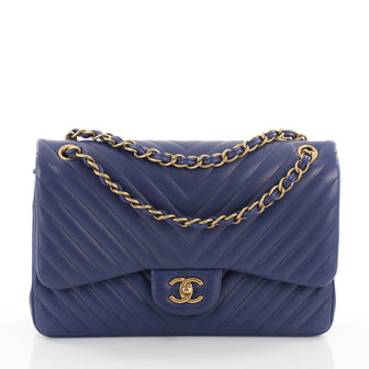 Chanel Classic Double Flap Bag Chevron Lambskin Jumbo 2469301