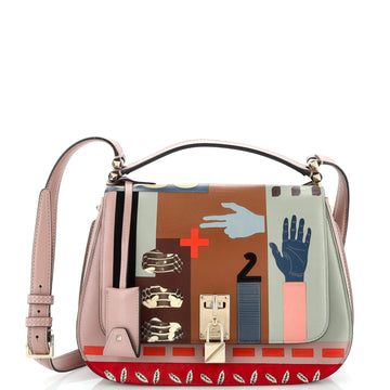 Valentino Garavani Joy Lock Messenger Bag Printed Leather