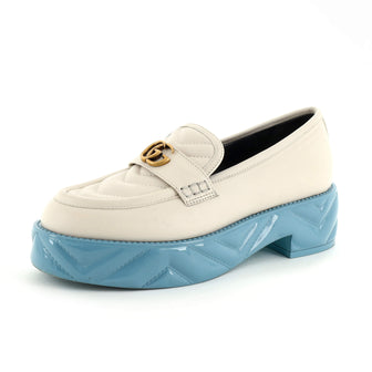 Gucci Women's GG Marmont Platform Loafers Matelasse Leather