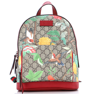 Gucci Zip Pocket Backpack Tian Print GG Coated Canvas Small