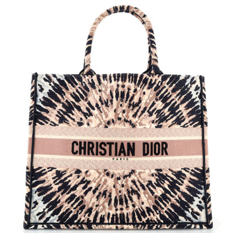 Christian Dior Book Tote Embroidered Canvas Large