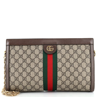 Gucci Ophidia Chain Shoulder Bag GG Coated Canvas Medium