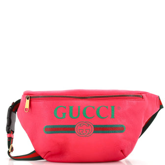 Gucci Logo Belt Bag Printed Leather Medium