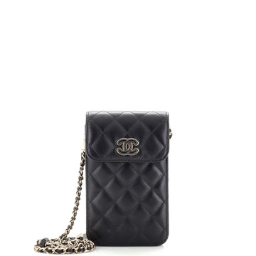 Chanel CC Enamel and Resin Heart Holder Crossbody Bag Quilted Lambskin