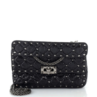Valentino Garavani Rockstud Spike Flap Bag Quilted Leather Small