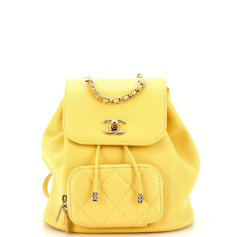 Chanel Business Affinity Backpack Caviar Mini Yellow 247018168