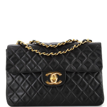 Chanel Vintage Classic Single Flap Bag Quilted Lambskin Maxi
