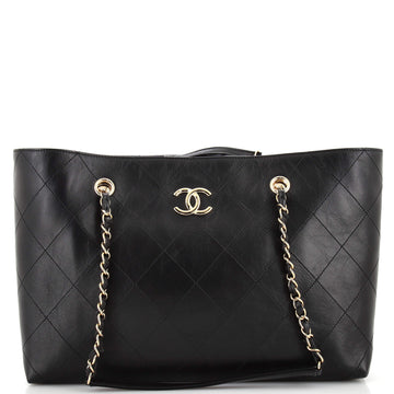 Chanel CC Open Shopping Tote Quilted Leather Medium
