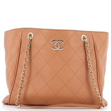Chanel CC Open Shopping Tote Stitched Leather Large