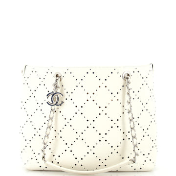 Chanel Accordion Shopping Tote Perforated Caviar Small
