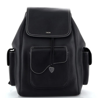 christian dior leather backpack Black (Pre-Owned) One Size / Black it is embellished with aluminum buckles with the Christian Dior signature Christian Dior backpack | eLADY