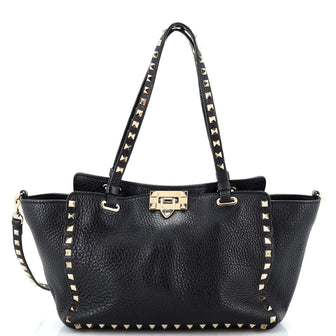 Valentino Garavani Rockstud Tote Pebbled Leather Small